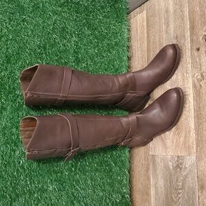Matisse Militia Brown Leather Knee-High Riding Boots Size 10